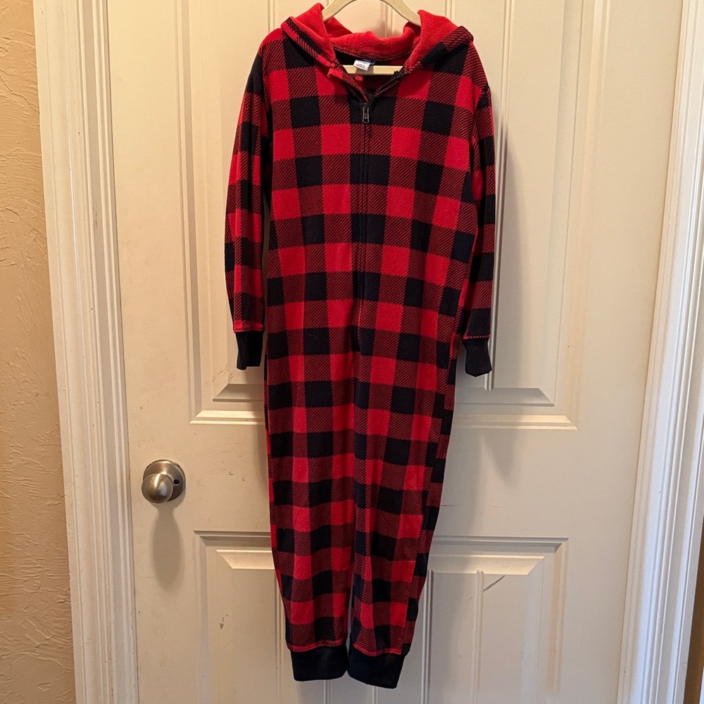 Cozy Red and Black Plaid Kids Pajamas